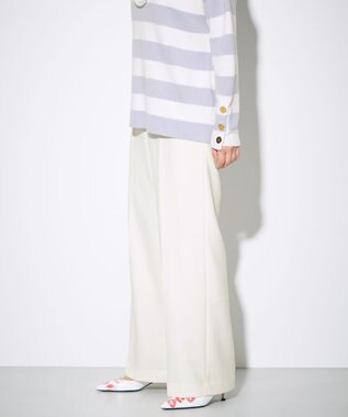 GRACE CONTINENTAL ウールストレッチセミワイドパンツ ホワイト