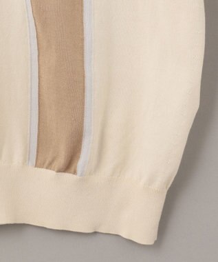 GOTAIRIKU ニットポロ_ストライプ ベージュ系1