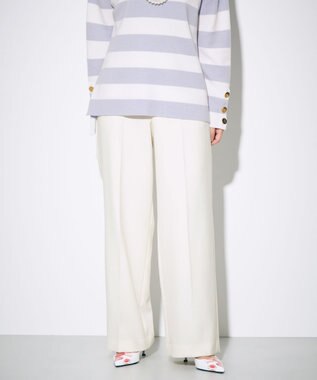 GRACE CONTINENTAL ウールストレッチセミワイドパンツ ホワイト