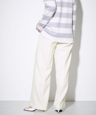 GRACE CONTINENTAL ウールストレッチセミワイドパンツ ホワイト