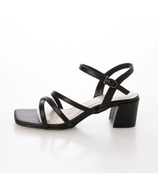 ing <Pitti>【WEB限定】アシンメトリークロスサンダル ブラック