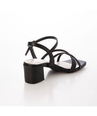 ing <Pitti>【WEB限定】アシンメトリークロスサンダル ブラック