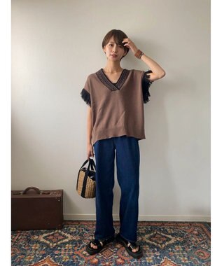 Green Parks フリンジベスト Brown