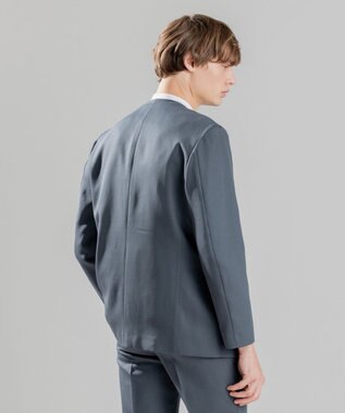 JOSEPH HOMME 【洗えるWOOLセットアップ】ウーステッドバラシャ　ノーカラージャケット ライトグレー系