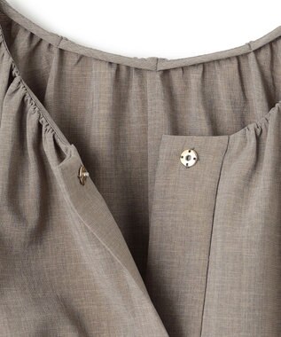 BEIGE， 【洗える/接触冷感/速乾/UVケア対応】BATEAU / フレンチスリーブAラインタックワンピース Taupe