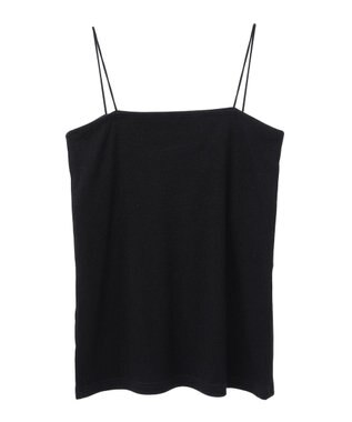 Green Parks カップ付ラメリブベアトップ Black