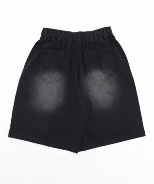 WEGO ツイルブラスト加工ワイドショートパンツ ブラック
