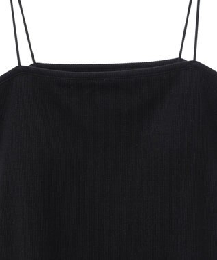 Green Parks カップ付ラメリブベアトップ Black