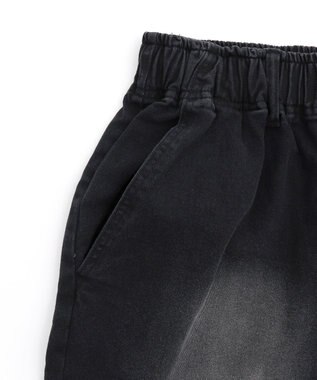 WEGO ツイルブラスト加工ワイドショートパンツ ブラック