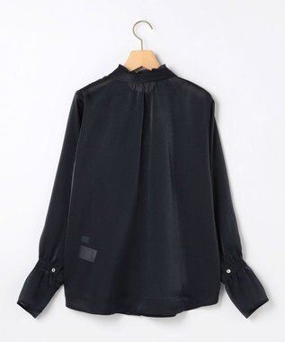 組曲 L 【WEB限定】シャイニーオーガンボウタイ付き ブラウス ネイビー系