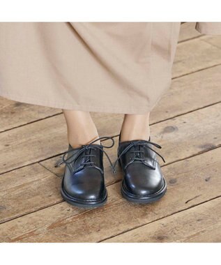 ing <ing>【サスティナブル】レースアップスリッポン ブラック