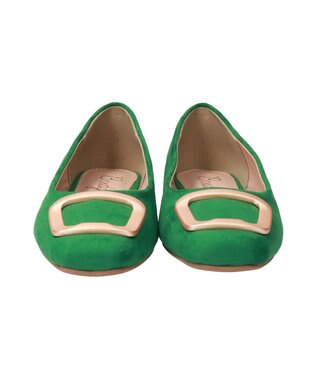 Bridget Birkin 【Bridget Birkin】スクエアバックルフラットシューズ グリーンスウェード