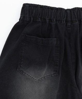 WEGO ツイルブラスト加工ワイドショートパンツ ブラック