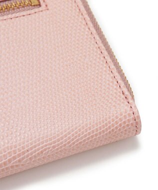 TOPKAPI 【TOPKAPI】イタリアンレザー リザード型押し Lファスナー長財布マチ付き LUCIA ルチア ピンクグレー