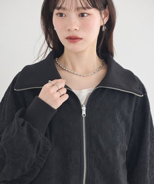 earth music&ecology 【WEB・一部店舗限定】レースリバーシブルブルゾン Black