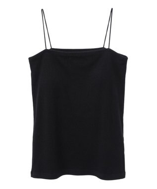 Green Parks カップ付ラメリブベアトップ Black