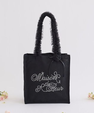 Maison de FLEUR チュールハンドルローズスクエアトートバッグ