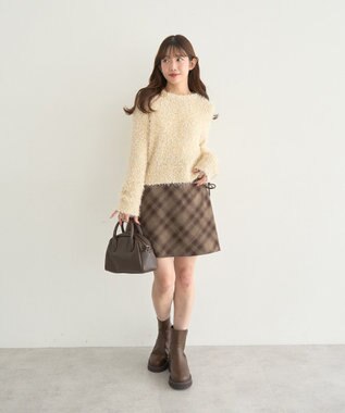 earth music&ecology ポンポンヤーンラメニットプルオーバー Beige