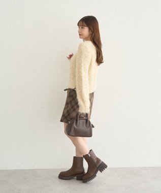 earth music&ecology ポンポンヤーンラメニットプルオーバー Beige