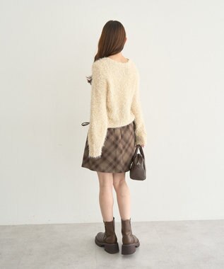 earth music&ecology ポンポンヤーンラメニットプルオーバー Beige