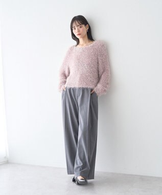 earth music&ecology ポンポンヤーンラメニットプルオーバー Pink