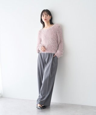 earth music&ecology ポンポンヤーンラメニットプルオーバー Pink