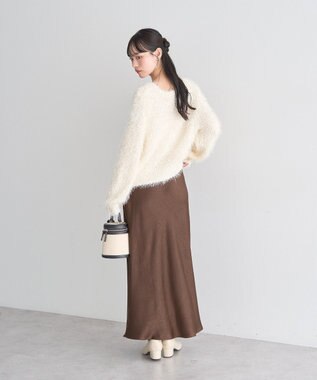 earth music&ecology ポンポンヤーンラメニットプルオーバー Ivory