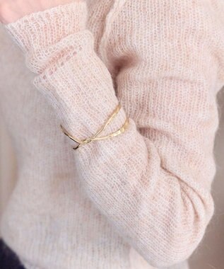 Phoebe トップクロスワイドカフバングル ゴールド