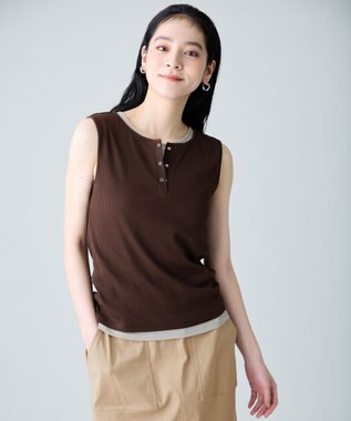 ANY L 【2SET】ツインセットヘンリーネックタンクトップ