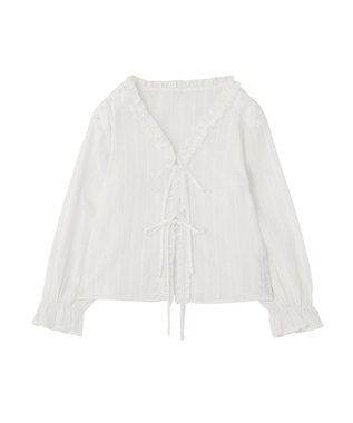 earth music&ecology 【綿100％】コットンレースブラウス Off White