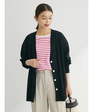 Green Parks 洗える　アソートミドル丈カーディガン Black