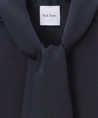 Paul Smith サテン ボウタイ ブラウス ネイビー