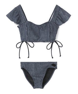 San-ai Resort（三愛水着楽園） ショルダーフリルノンワイヤービキニ 9M 　【San-ai Resort（サンアイリゾート）】 ネイビー