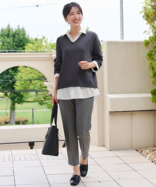 Tiaclasse L シャツドッキングニット チャコールグレー