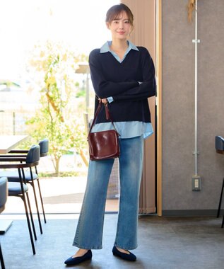Tiaclasse L シャツドッキングニット ネイビー