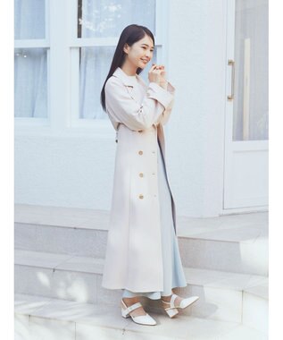 earth music&ecology ２ＷＡＹケープトレンチコート Pink Beige