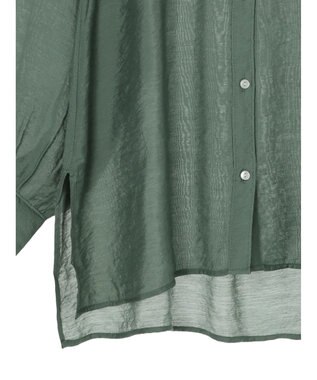 Green Parks レギュラー前後差シアーシャツ Green