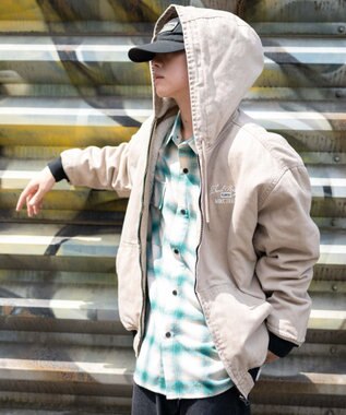 WEGO 【ユニセックス着用ITEM/MLサイズ展開】ワーカーズボアフードブルゾン ベージュ