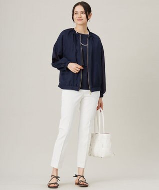 自由区 L 【接触冷感・UVカット・吸水速乾・洗える】シェルタリングテーパード パンツ オフ