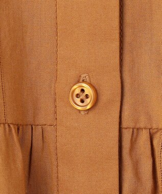 UNFILO ペプラム ギャザーブラウス キャメル