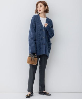 23区 【洗える】ウォームストレッチ テーパード パンツ グレー系