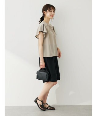 Green Parks 綿麻混ハーフパンツ Black