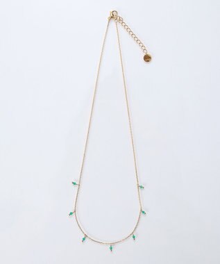 Phoebe 【金属アレルギー対応】カラージェムステーションネックレス/天然石/サージカルステンレス グリーン