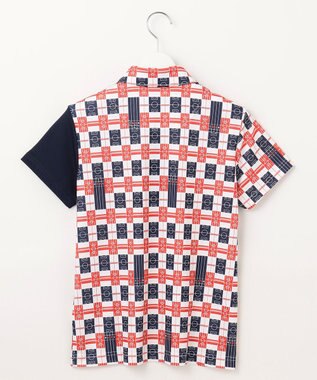 23区GOLF 【WOMEN】【吸水速乾/UVカット】フィールドチェック柄ポロシャツ ネイビー系3