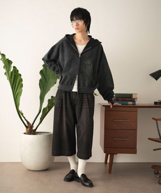 WEGO ショートZIPパーカー ブラックその他