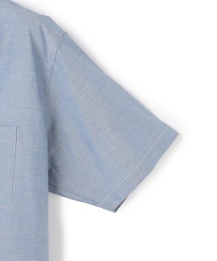 J.PRESS MEN 【AaronChang】【UNISEX】コットンダンガリー オープンカラーシャツ / Baggy-Fit ブルー系