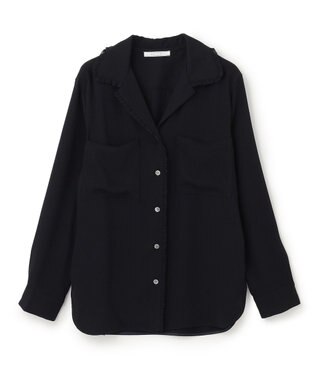 BEIGE， DANDELION / ギャザーフリルブラウス Black