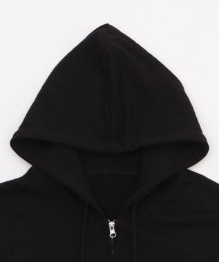 WEGO 【ユニセックス着用ITEM/MLサイズ展開】ワンポイントノースリジップパーカー ブラック