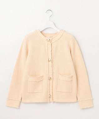 Feroux 【ONWARD CROSSET MAG掲載】ツイードライクニット ジャケット アイボリー系