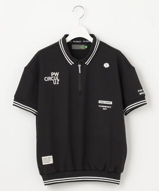 PW CIRCULUS 【WOMEN】ワッフルポロ ゴルフウェア レディース ブラック系